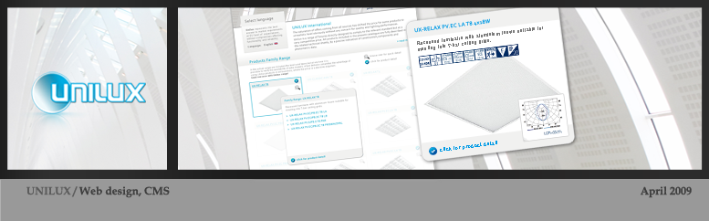 Unilux, Italy / web design, CMS
